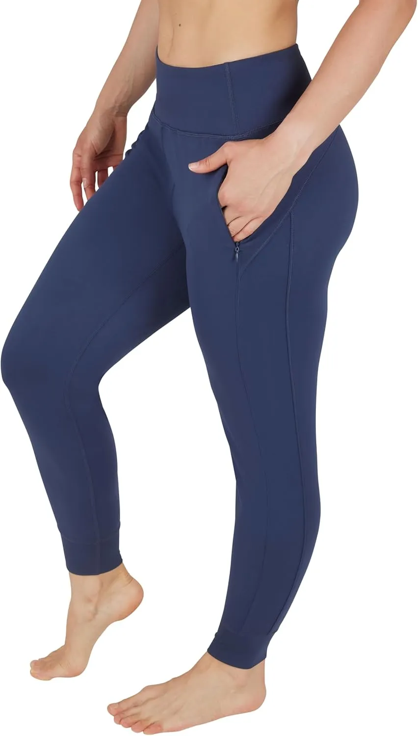 90 Degree By Reflex Womens Jogger Pants Athletic High Waisted Running Sweatpants Workout Jogger with Zippered Pockets