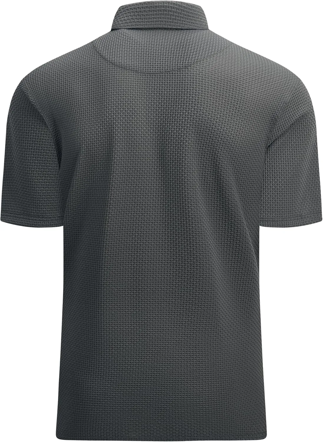 Alex Vando Mens Bubble Jacquard Polo Shirt Super Stretch Short Sleeve Polo Shirts for Men