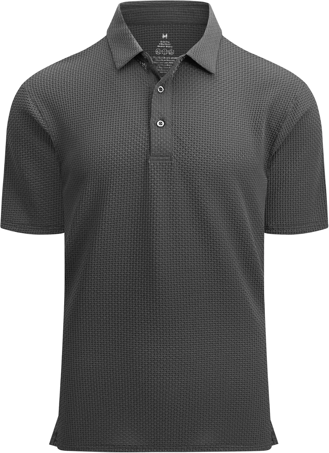 Alex Vando Mens Bubble Jacquard Polo Shirt Super Stretch Short Sleeve Polo Shirts for Men