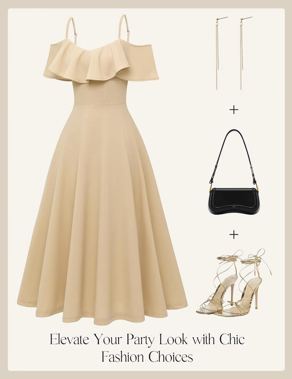 Bbonlinedress Womens Off Shoulder Summer Wedding Guest Dress Formal Cocktail Prom Graduation Homecoming A-line Midi Dress
