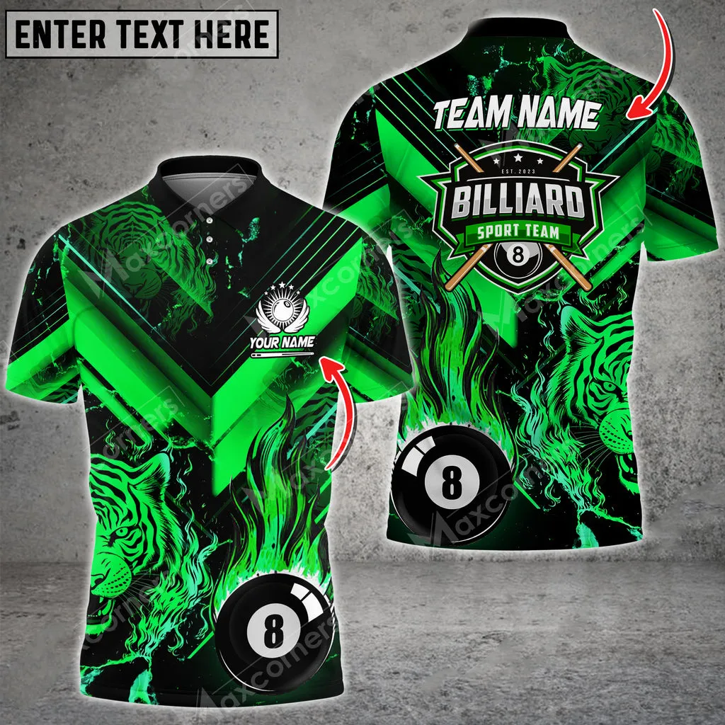 Billiards King Forest Fire Personalized Name, Team Name 3D Polo Shirt, Perfect Gift for Billiard Lovers