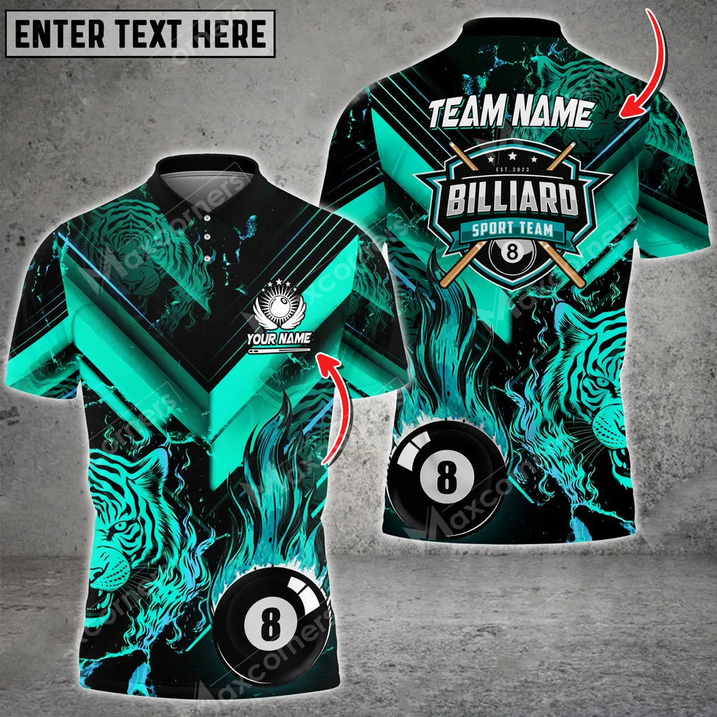 Billiards King Forest Fire Personalized Name, Team Name 3D Polo Shirt, Perfect Gift for Billiard Lovers
