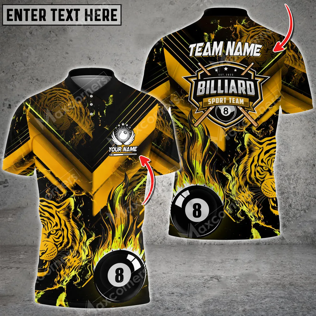 Billiards King Forest Fire Personalized Name, Team Name 3D Polo Shirt, Perfect Gift for Billiard Lovers
