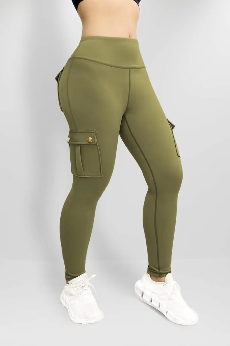 Cargo Leggings with Pockets for Women Workout Butt Lifting Leggings High Waiste Gym Yoga Pants Casual Jogger Sweatpants