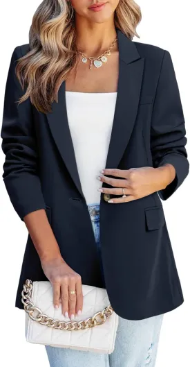 CHICZONE Womens Long Sleeve Casual Blazers Open Front Lapel Button Work Office Ladie's Suits Jackets