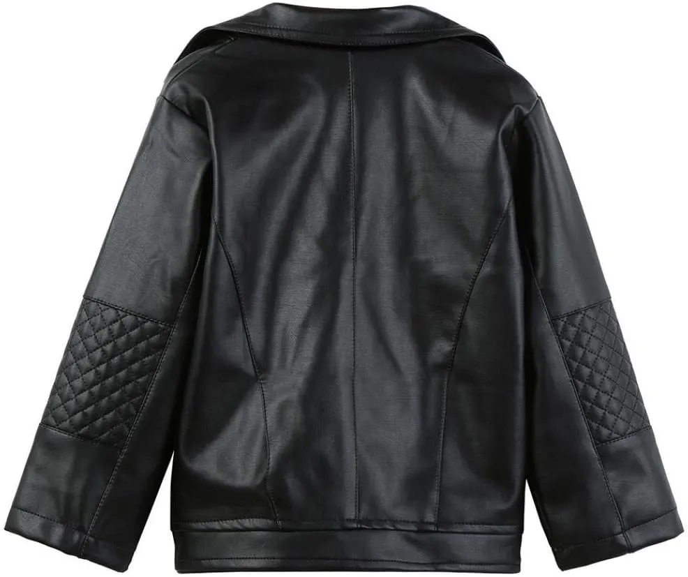 CM C&M WODRO Toddler Baby Boy Girl Motorcycle Faux Leather Jackets Coat Winter Outwear for 1-6Y
