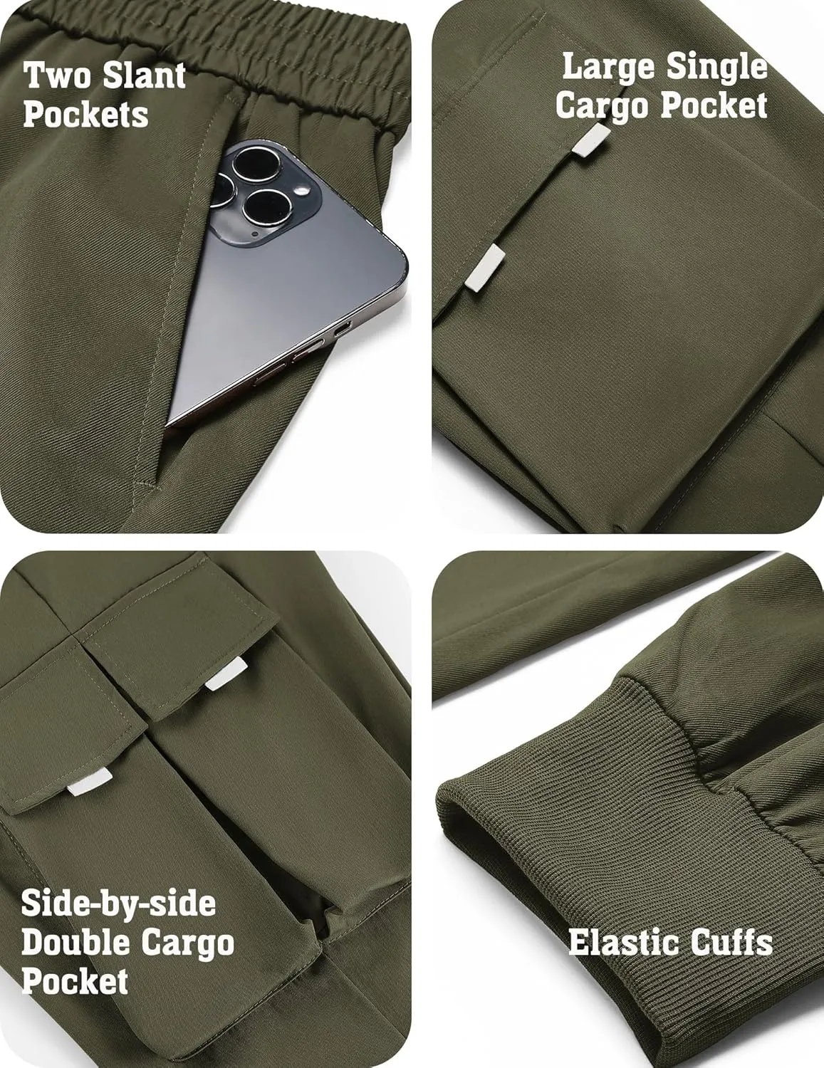 COOFANDY Men's Cargo Joggers Drawstring Jogger Cargo Pants Fashion Tapered Pants with Multi Pockets