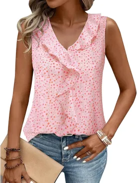 Gaharu Womens Summer Dressy Tank Top Sleeveless Business Casual Blouses Office Work Shirt