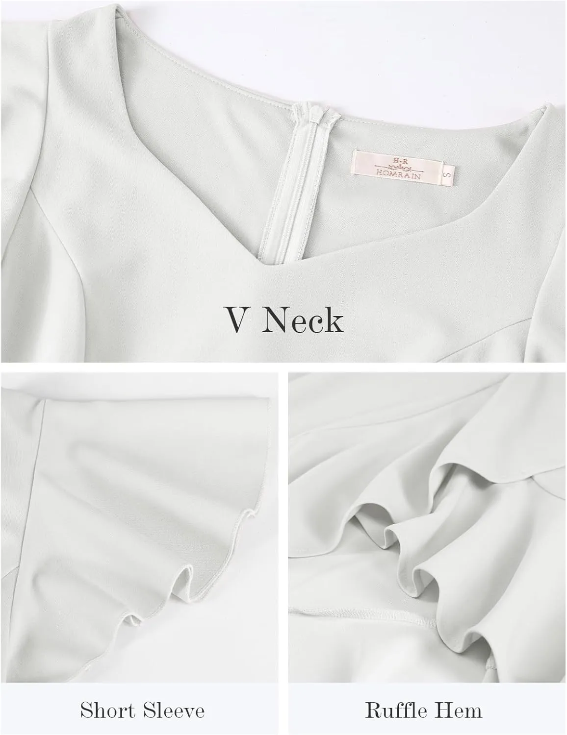 HomRain V Neck Formal Wedding Guest Bridesmaid Dresses for Women 2025 Ruffle Sleeves for Cocktail Graduation Modest Dress