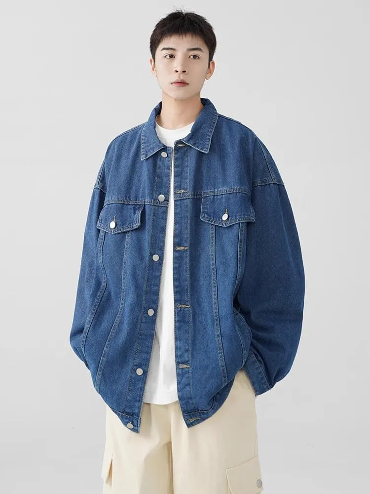 Men's American Spring Casual Denim Jacket for motorcycle riding