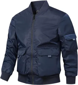 Men's Bomber JacketCasual Zip Up Mens Jacket Winter Spring Windproof Lightweight Big and Tall Coat Jacket Outwear
