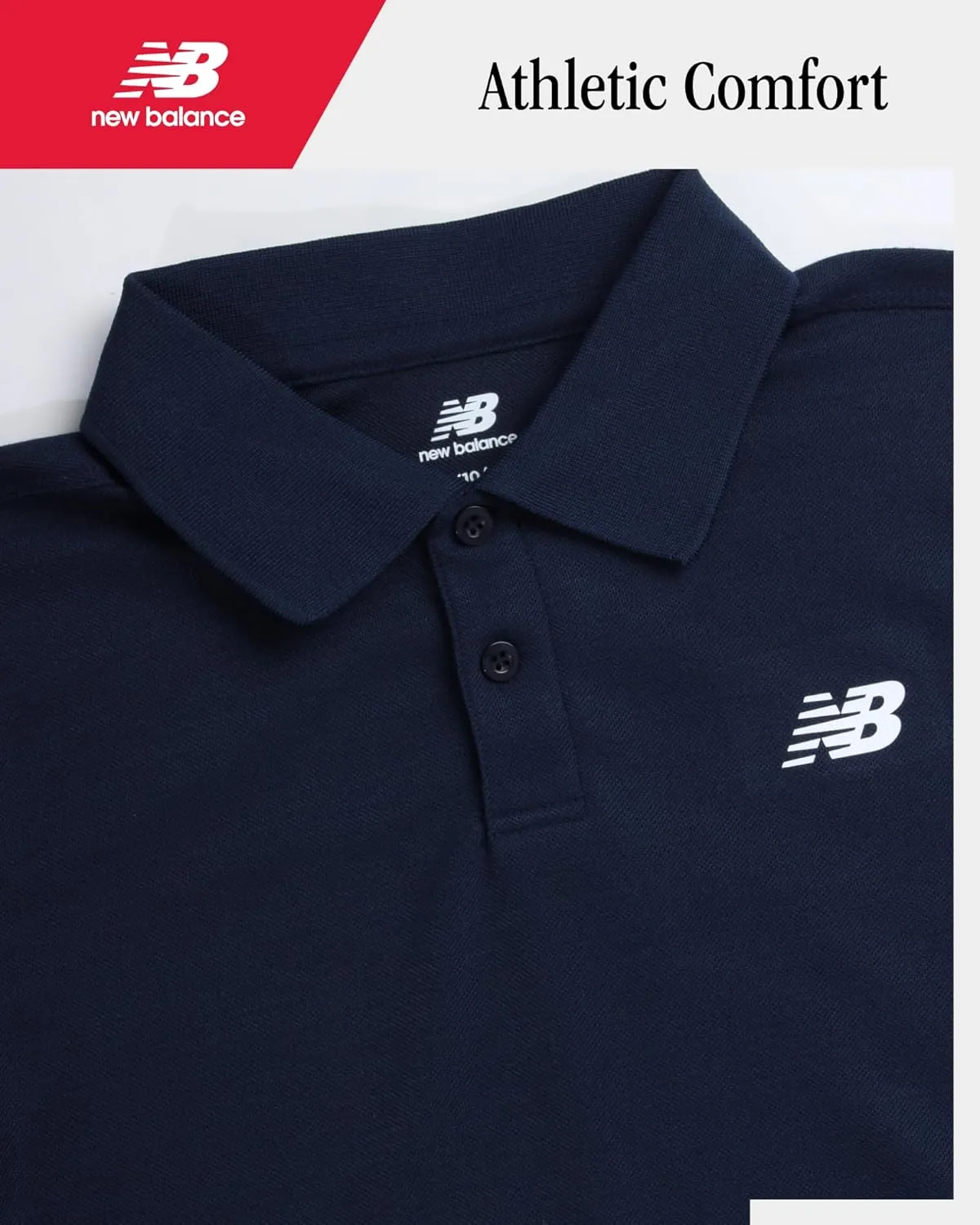 New Balance Boys' Polo T-Shirt - Short Sleeve Dry Fit Shirt for Boys' - Performance Collared Golf Shirt (8-20)