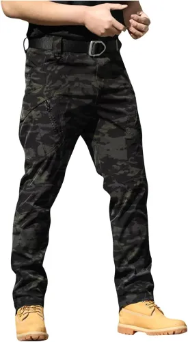 Tactical Pants for Men Stretch Ripstop Waterproof Utility Cargo Hiking Pants Lightweight Work Pant Fishing with Pockets