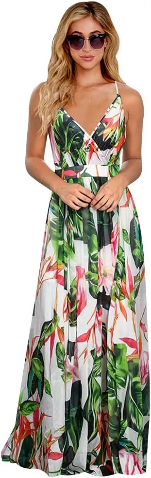 Women Transformer Convertible Multi Way Wrap V-Neck Wedding Bridesmaid Dress Halter Ombre Floral Long Evening Prom Maxi Dress