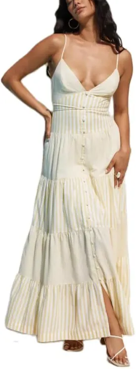 Women Y2k Boho Maxi Dress Tie Front V Neck Cami Flowy Dress Summer Causal Floral Beach Vacation Sundress