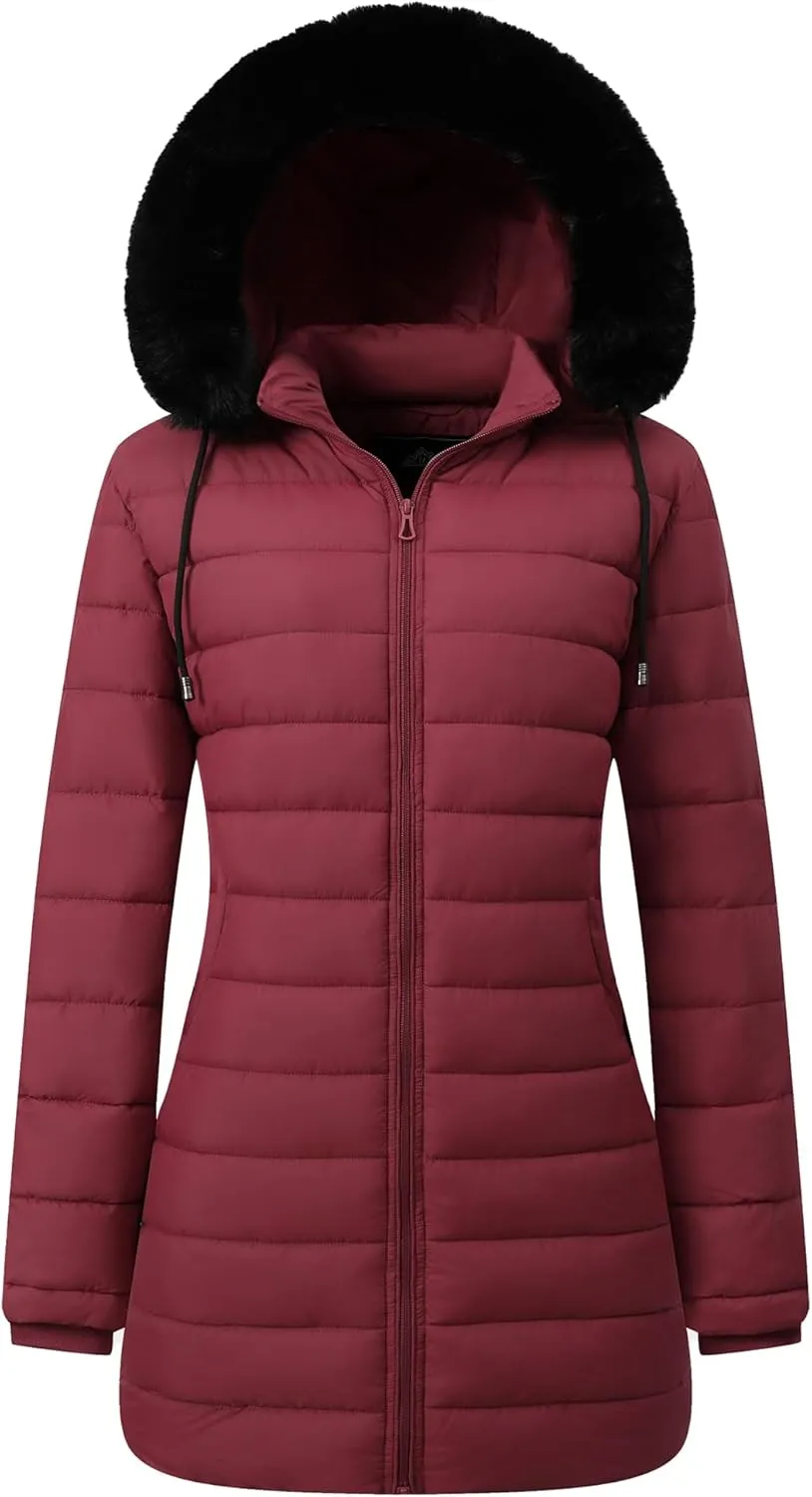 Women's Waterproof Long Puffer Jacket Thickened Down Jacket Warm Winter Coat