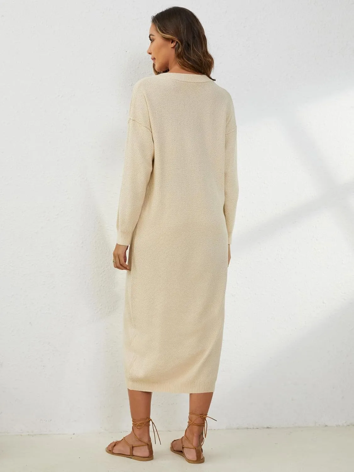 YKR Womens Long Sweater Dress Midi Oversized Long Sleeve Maxi Sweater Dress